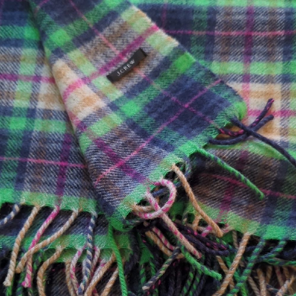 J. Crew Multicolor Plaid Blanket Scarf